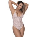 Exposed Lingerie Mesh And Lace Teddy Blush - Blush - Large/Extra Large