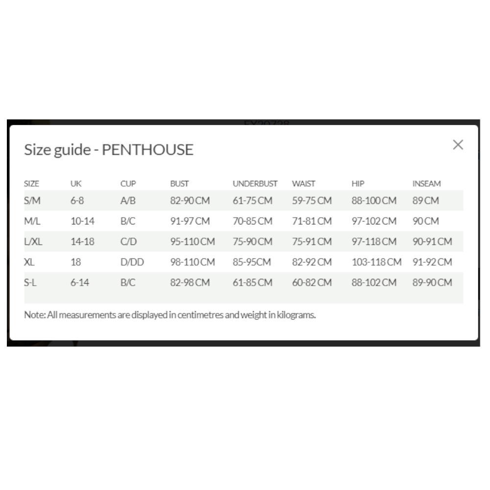 Penthouse Adore Me Panties White S/M