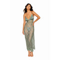 Dreamgirl Long Chemise W G String Sage - Medium