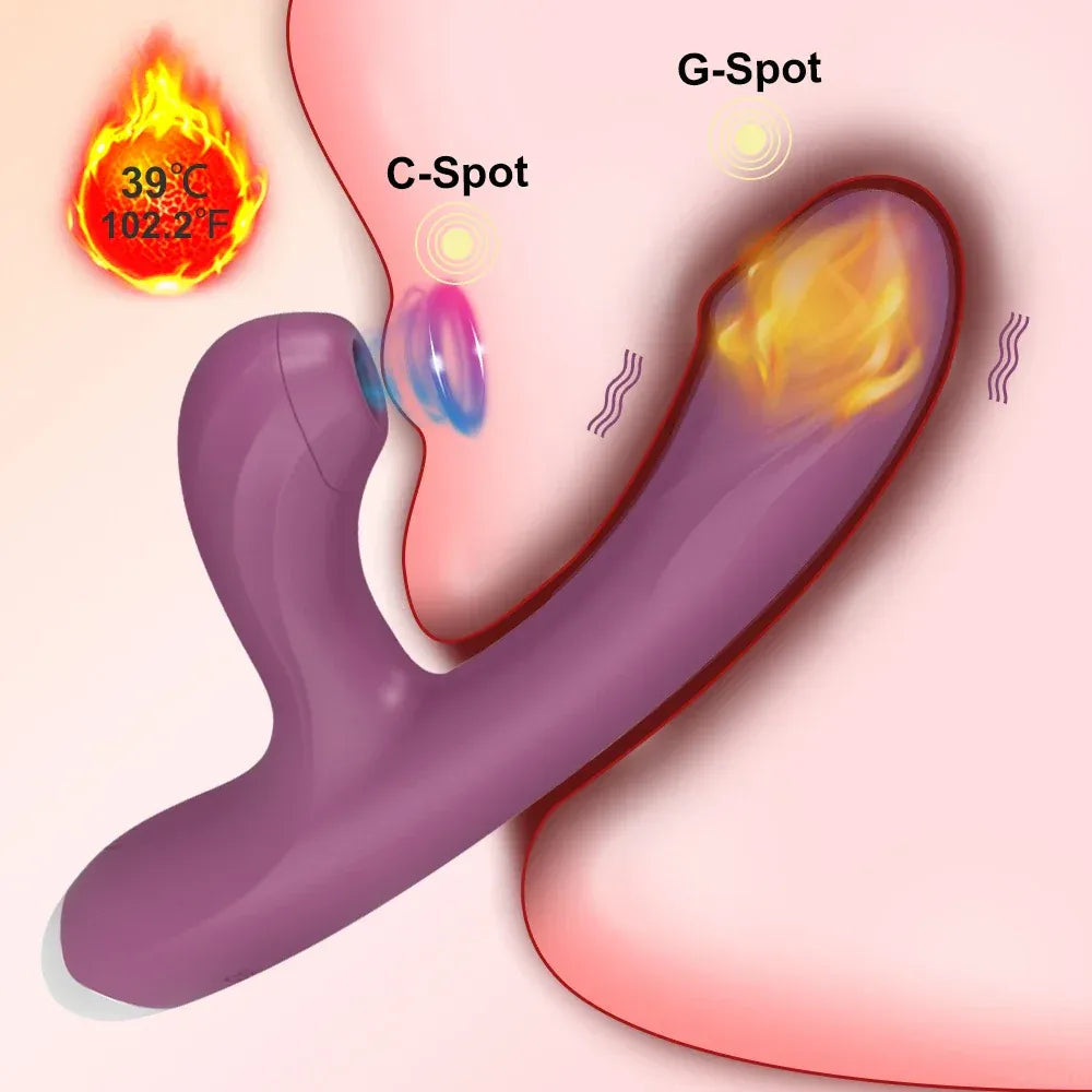 Vibrating Clit Sucker for Women G Spot Stimulator Heat - Red