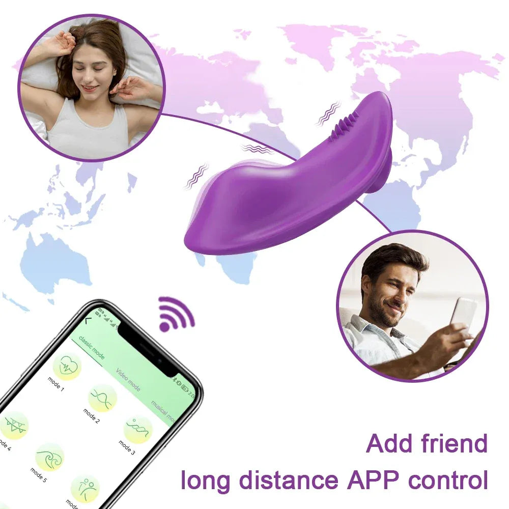 Mini Clit Vibrator for Women Wearable Panties Stimulator App Control for Couples Female Masturbator - Red