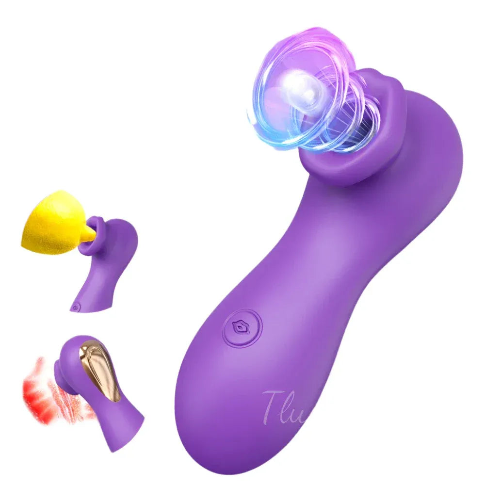 Female Clit Sucker Vibrator Vacuum Nipple Stimulator for Couples - Red