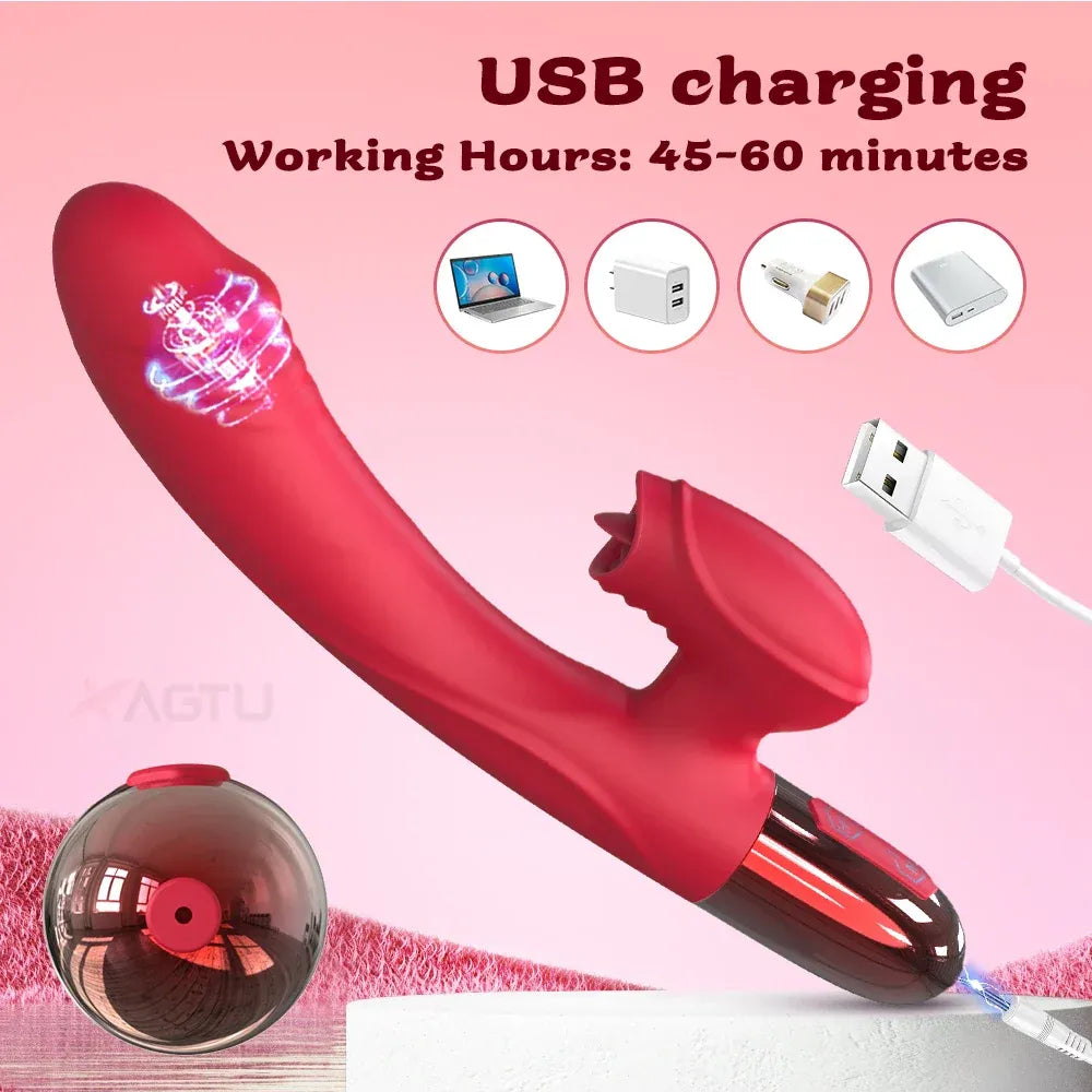 G Spot Vibrator Heating Clitoral Stimulation - Purple