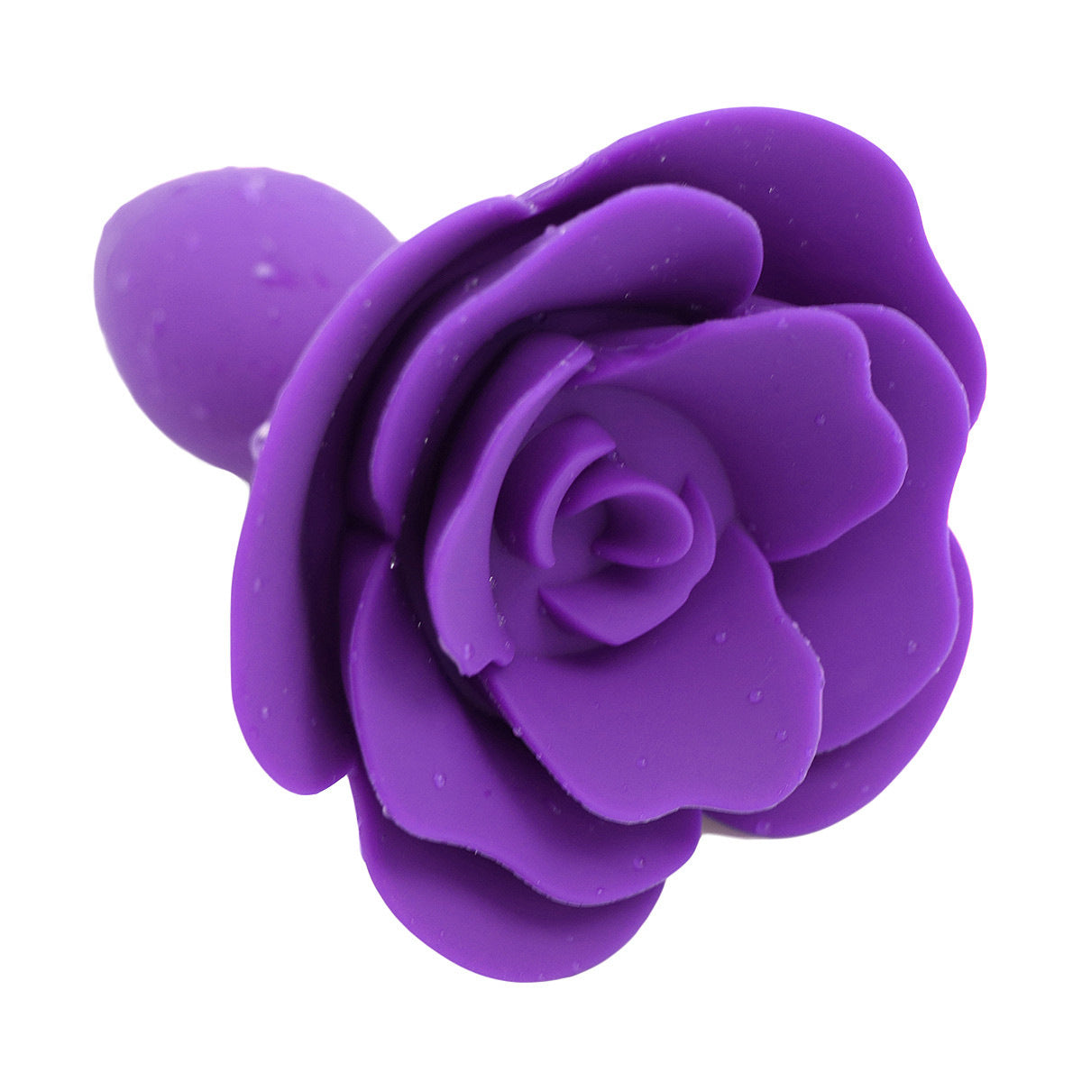 Elegant Rose Silicone Anal Plug - Smooth Tapered Design for Comfortable Play(Dark red)