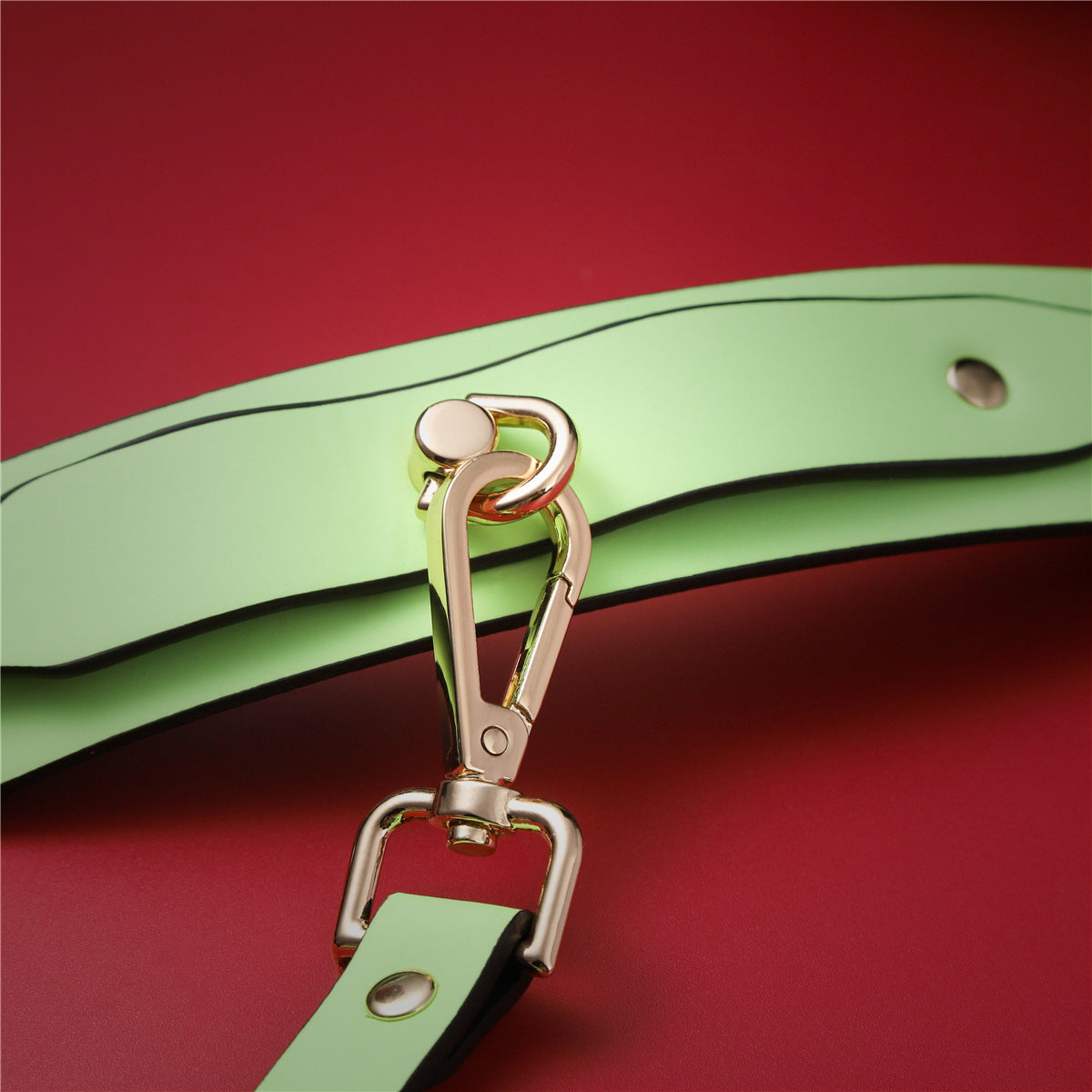 Adjustable PU Leather Bondage Cuff - Wrist/Ankle Restraint, Sold Individually(Luminous orange-anklet)